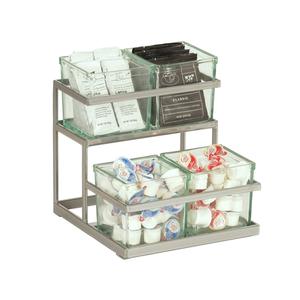 Cal-Mil 3604-39 11" x 10.5" x 11.5"H Silver Coffee/Tea/Condiment Organizer