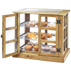 Cal-Mil 3621-99 Madera 17"x 25"x 23"H Rustic Pine 3-Tier Bakery Display Case