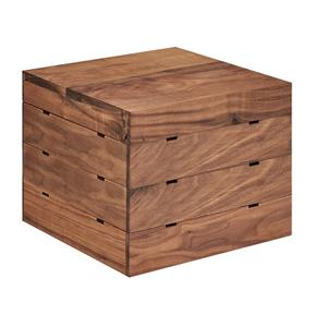 Cal-Mil 3628-10-78 Mid-Century 12in x 12in x 10"H Walnut Square Display Riser 