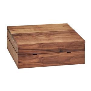 Cal-Mil 3628-4-78 Mid-Century 12in x 12in x 4"H Walnut Square Display Riser 