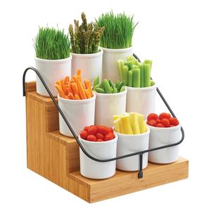 Cal-Mil 3638-60 Bamboo 14.5"x 13"x 12.25" Natural 3-Tier Condiment Organizer