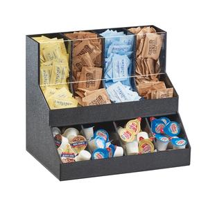 Cal-Mil 3690-13 13"x 9.25"x 11.25"H Black Plastic 2-Tier Condiment Organizer