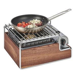 Cal-Mil 3712-49 Mid-Century 14.25inx 12.75inx 7.25"H Walnut Butane Stove Frame 