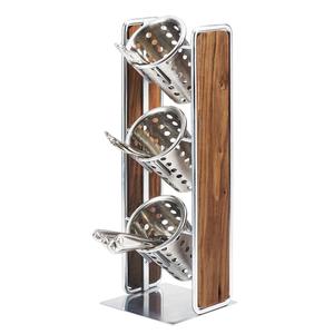 Cal-Mil 3715-49 Mid-Century 6.5" x 6.5" x 19.5"H Walnut Flatware Holder