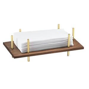 Cal-Mil 3718-46 Mid-Century 10in x 5.5in x 3.5"H Brass Frame Napkin Holder 