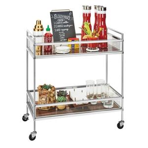 Cal-Mil 3719-49 Mid-Century 27" x 16" x 36"H Chrome Frame Beverage Cart