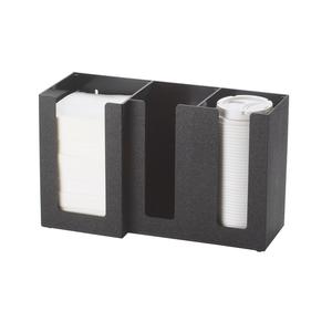 Cal-Mil 375-13 Classic 13.25inx 5.25inx 8"H Black Plastic Condiment Organizer 
