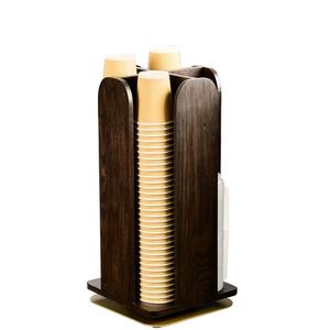 Cal-Mil 378-112 Heritage 8" x 8" x 18.25"H Dark Oak Wood Cup & Lid Organizer