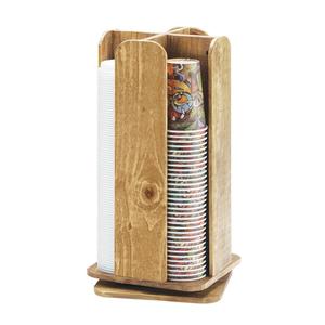 Cal-Mil 378-99 Madera 9" x 9" x 18.5"H Rustic Pine Cup & Lid Organizer