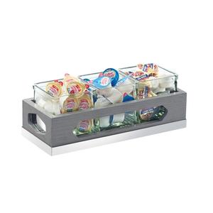 Cal-Mil 3806-83 Ashwood 12.75in x 5in x 4.5"H Gray Oak Condiment Organizer 