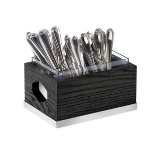 Cal-Mil 3811-87 Cinderwood 9.5in x 6.75in x 4.75"H Dark Oak Flatware Display 