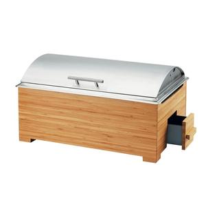 Cal-Mil 3821-60 Bamboo 22in x 14in x 13"H 8qt Chafing Dish with Windguard 