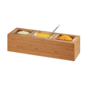 Cal-Mil 3836-3-60 Bamboo 15.75" x 5.5" x 8.75" Bar Condiment Holder