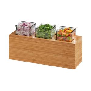 Cal-Mil 3837-3-60 Bamboo 11.75" x 7.5" x 6.25"H Bar Condiment Holder