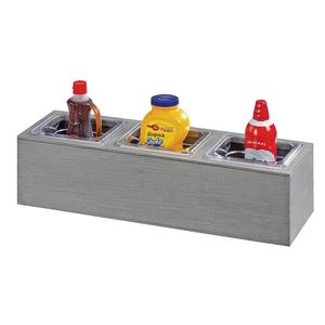 Cal-Mil 3837-3-83 Ashwood 11.75" x 7.5" x 6.25"H Gray Oak Bar Condiment Holder