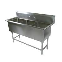 John Boos 3 Compartment 18" x 18" Stainless Steel Pro-Bowl Sink - 3PB184-2D30
