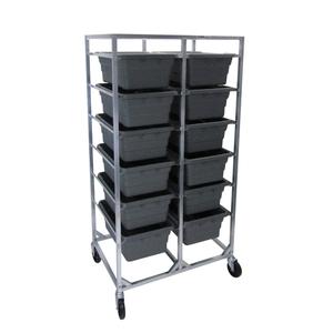 Channel Manufacturing 512LA 36" x 26" x 70.5" Welded Aluminum Double Bus Bin Cart