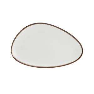 Mikasa Hospitality 5256150 Lodge Cream White Vitrified Porcelain 11in Egg Shaped Plate 