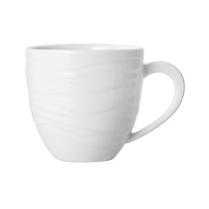 Mikasa Hospitality 5260088 Camilla Bright White Vitrified Porcelain 7oz Embossed Cup 