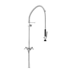Fisher 53007 Deck-Mount Spring Pre-Rinse Unit with Check Stems & 21in Riser 