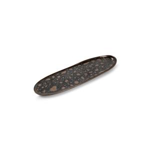 Mikasa Hospitality 5314849 Chic Black & Gold Porcelain 12.9in x 3.7in Platter - 2dz 