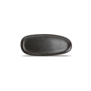 Mikasa Hospitality 5315317 F2D Black Porcelain 13.7in x 5.7in Coupe Plate - 18 Each 