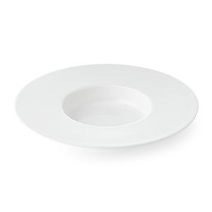 Mikasa Hospitality 5326450 Tendre White Bone China 11" Dia. Wide Rim Plate - 16 Each