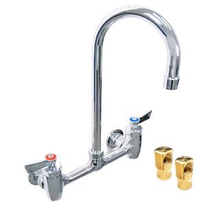 Fisher 55640 8" Backsplash Faucet w/ 12" Gooseneck Spout & Close Elbows