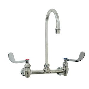 Fisher 57592 8" Wall-Mount Faucet w/ 12" Gooseneck Spout & Swivel Stems