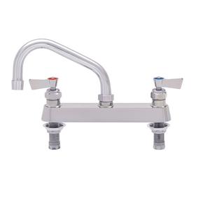 Fisher 57681 8in Deck-Mount Faucet with 16in Swing Spout & Swivel Stems 