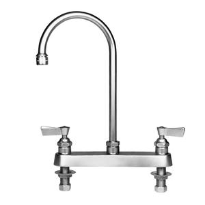 Fisher 57789 8" Deck-Mount Faucet w/ 12" Gooseneck Spout & Swivel Stems