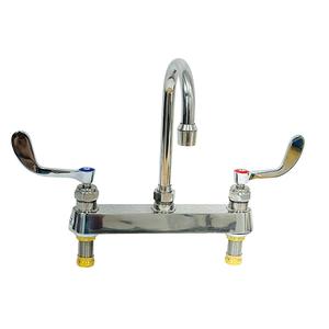 Fisher 57959 8in Deck-Mount Faucet with 6in Gooseneck Spout & Swivel Stems 