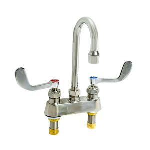Fisher 58718 4in Deck-Mount Faucet with 12in Gooseneck Spout & Swivel Stems 