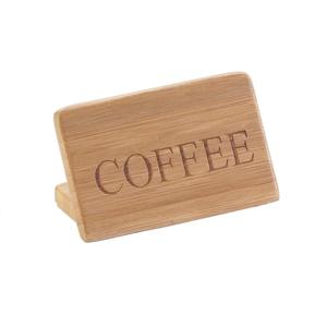 Cal-Mil 606-1 Bamboo 3" x 2"H Natural "Coffee" Beverage Sign - 1 Doz