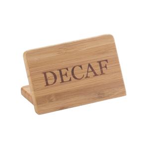 Cal-Mil 606-2 Bamboo 3" x 2"H Natural "Decaf" Beverage Sign - 1 Doz