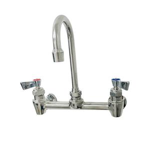 Fisher 61298 8" Backsplash Faucet w/ 12" Gooseneck Spout & Swivel Stems