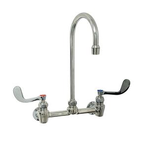 Fisher 61484 8" Backsplash Faucet w/ 6" Gooseneck Spout & Swivel Stems