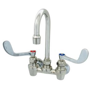 Fisher 62677 4" Backsplash Faucet w/ 6" Gooseneck Spout & Swivel Stems