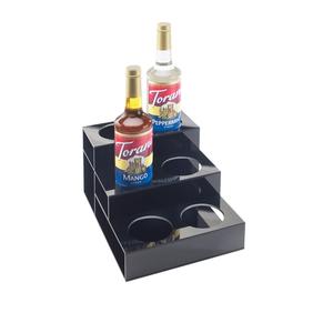 Cal-Mil 677 9.5" x 12.75" Black Plastic 3-Tier Bottle Organizer