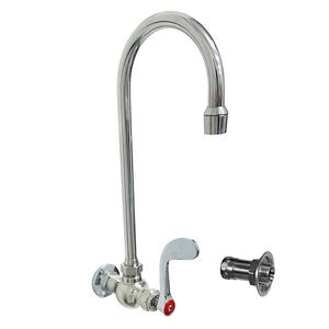 Fisher 68969 Single Wall-Mount Wrist-Handle Faucet with 12in Gooseneck Spout 
