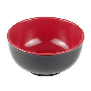 GET Fuji Red/Black Melamine 1.2qt 6.75in dia. Bowl - 1dz - B-125-F 