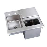 BK Resources 21"Wx18"Dx12"D Stainless Steel Drop-In Ice Bin with Sink - BK-DIBHL-2118 