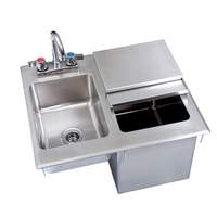 BK Resources 21"Wx18"Dx18"D Stainless Steel Drop-In Ice Bin with Sink - BK-DIBHL-2118-P-G