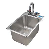 BK Resources One Compartment 12-1/4inx18in Stainless Steel Drop-In Sink - BK-DIS-1014-10-P-G 