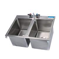 BK Resources Two Compartment 24"x18" Stainless Steel Drop-In Sink - BK-DIS-1014-2-P-G