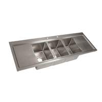 BK Resources Three Compartment 58-1/8in Stainless Steel Drop-In Sink - BK-DIS-1014-3-12T-PG 