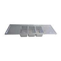 BK Resources Three Compartment 70-1/8""x20" Stainless Steel Drop-In Sink - BK-DIS-1014-3-18T-PG