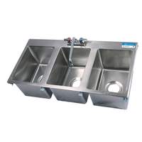 BK Resources Three Compartment 36""x18" Stainless Steel Drop-In Sink - BK-DIS-1014-3-P-G