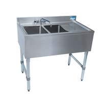 BK Resources 48"W Two Compartment Stainless Steel Underbar Sink - BKUBS-248RS