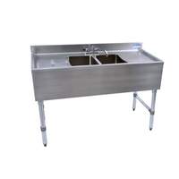 BK Resources 48"W Two Compartment Stainless Steel Underbar Sink - UB4-21-248TS 